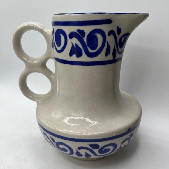Westerwald Other - Vintage pitcher blue white salt glazed, hand painted German, Westerwald